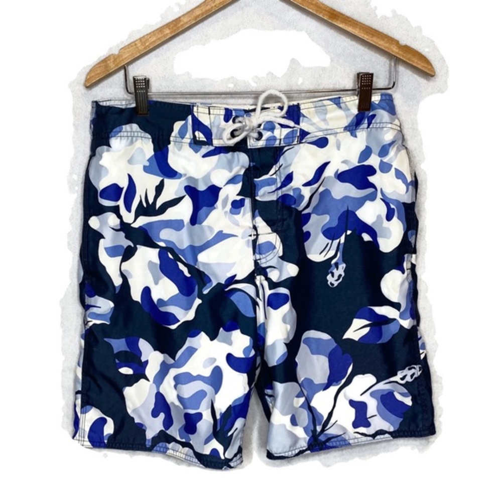Gap Blue and White Swim/Board Shorts size …